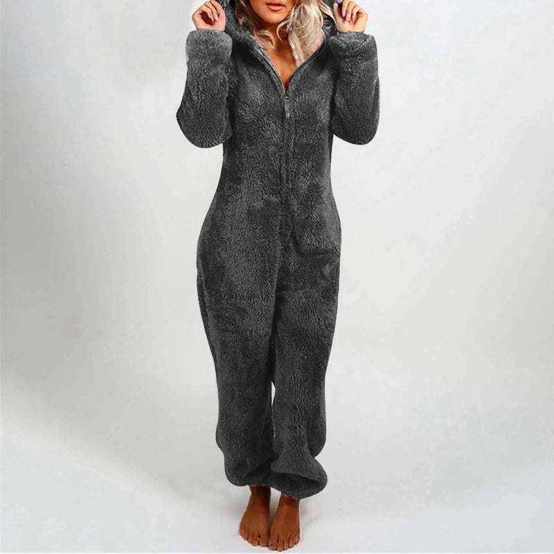 Harem Jumpsuit Spaghetti Long Cap Zipper Warm Winter Vintage Loose Wide Leg Overall Jumpsuits Playsuits Bodysuits Women Pajamas