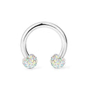 1/9PCS 16G Surgical Steel Lip Hoop Ring Crystal Cubic Horseshoe Barbell Tragus Cartilage Earring Helix Daith Septum Piercing