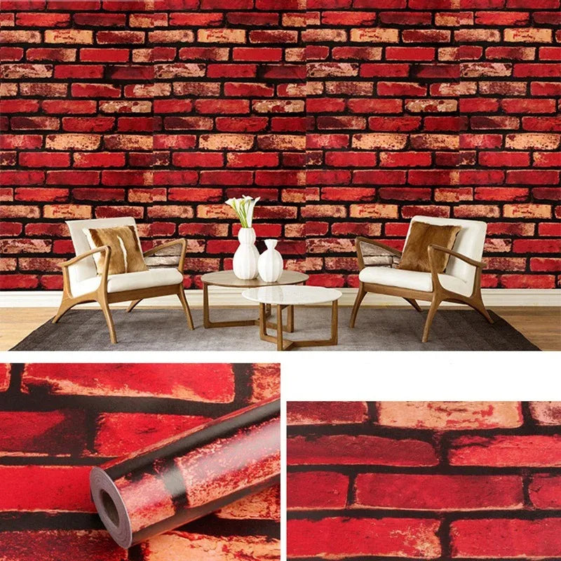 45cm classic brick pattern PVC waterproof background wall sticker 3D three-dimensional self-adhesive decorative wall sticker