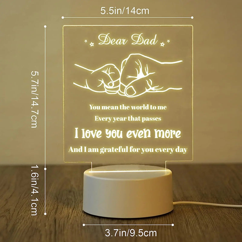 3D Night Light Dad Gifts Lamp to My Dad Gift from Daughter Son for Birthday Gift for Dad Christmas Gifts Night Lamps