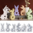Cute Rabbit Candle Silicone Mold Gypsum Car Mounted Incense Expanding Gypsum Soap Mold Easter Bunny Aromatherapy Candle Mold