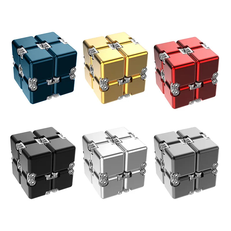 Metal Magic Cube Stress Relief Toy Cube Portable Educational Toys Decompresses Relax Toys for Children Adults Birthday Gift