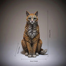 3D Cat Statue Resin Animal Sculpture Home Decor Accessories Sitting Cat Rupture Figurine Modern Art Crafts Collection Ornaments