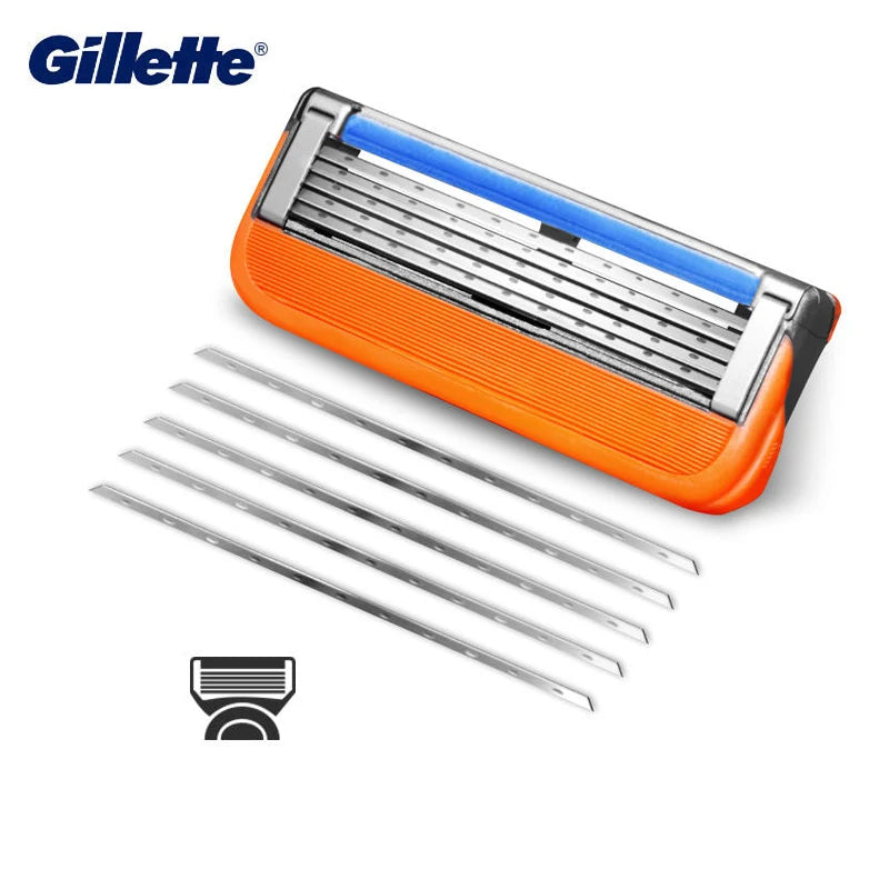 Genuine Gillette Fusion Razor for Men Face Hair Shaving Removal Safety Manul Shaver + Replacement Razor Blades Cassettes Fusion5