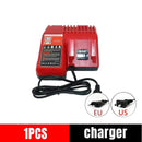 ⭐18V, 12800mAh For Milwaukee M18 Power Tool Battery, Charger, BR, XC, M18B5, 48-11-1860, Built-in 18650 Battery