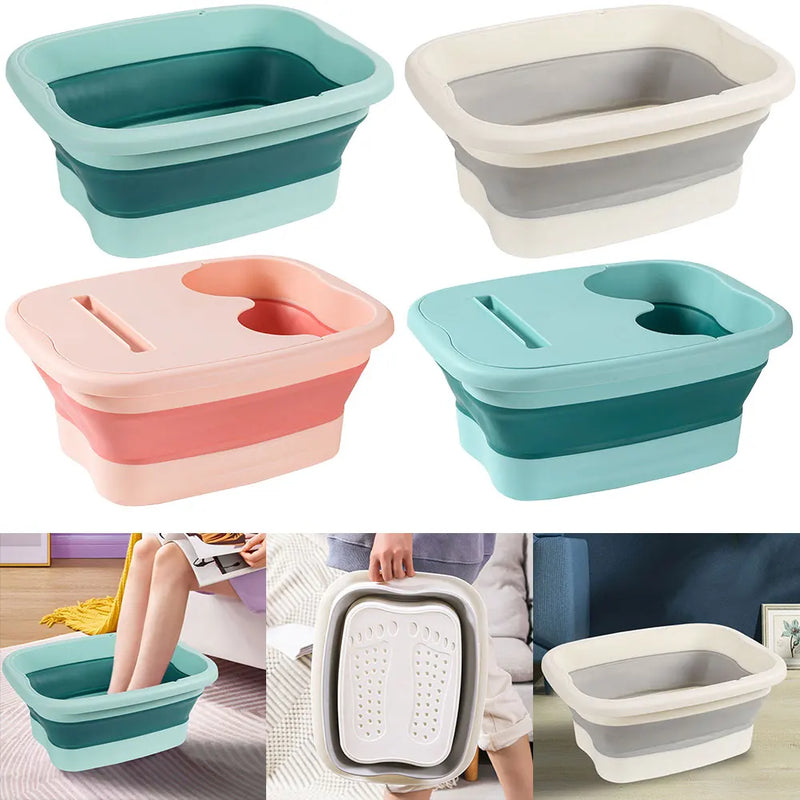 Portable Footbath Massage Bucket Easy To Store Foldable Foot Bath Tray Collapsible Foot Soak Bucket for Soaking Feet
