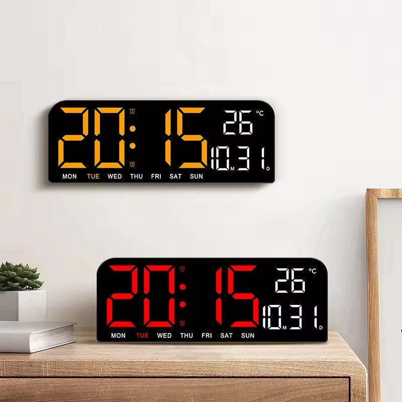 Large Screen LED Digital Bedside Alarm Clock With Temperature Calendar Electronic Table Date Display Home Decor