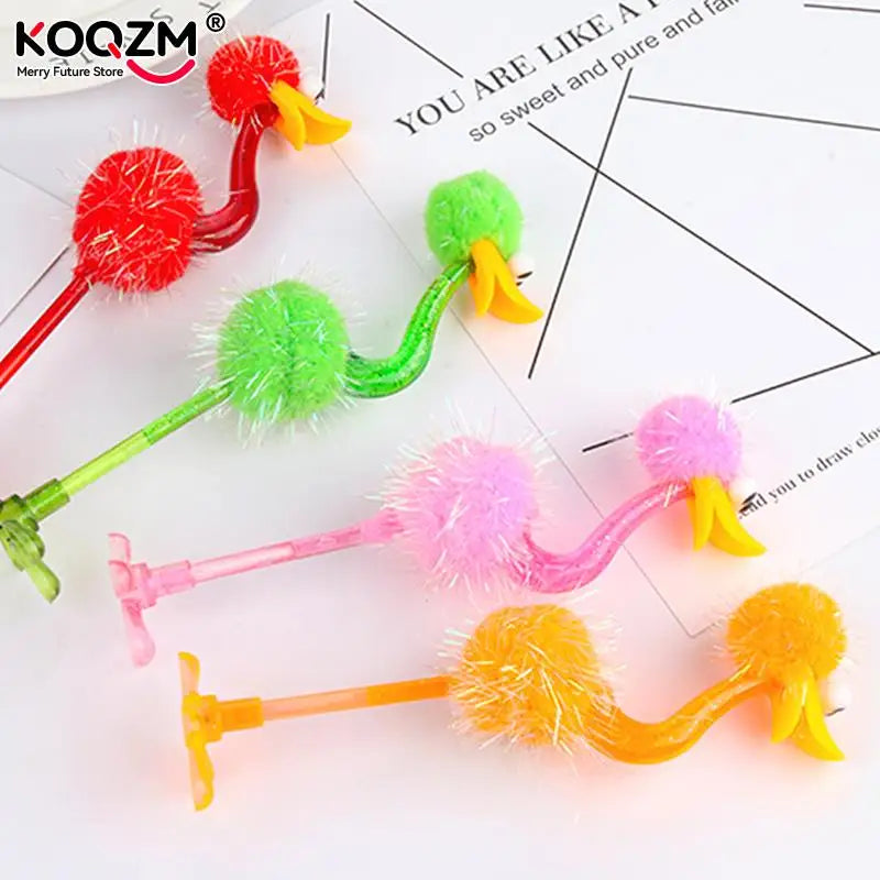 1pc Kawaii Cartoon Ostrich Shape Ballpoint Pen Blue Ink Creative Feather Pens For Student Office Writing Stationery Supplies