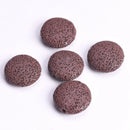 5pcs Natural Volcano Lava Stone Flat Round 20mm 27mm 32mm Loose Crafts Beads lot for Jewelry Making DIY Earring Findings