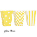 6/12/18 Pcs Mixed Pink Stripe Wave Dot Paper Popcorn Boxes Bag Birthday Pop Corn Candy Sanck Favor Bags Movie Party Tableware