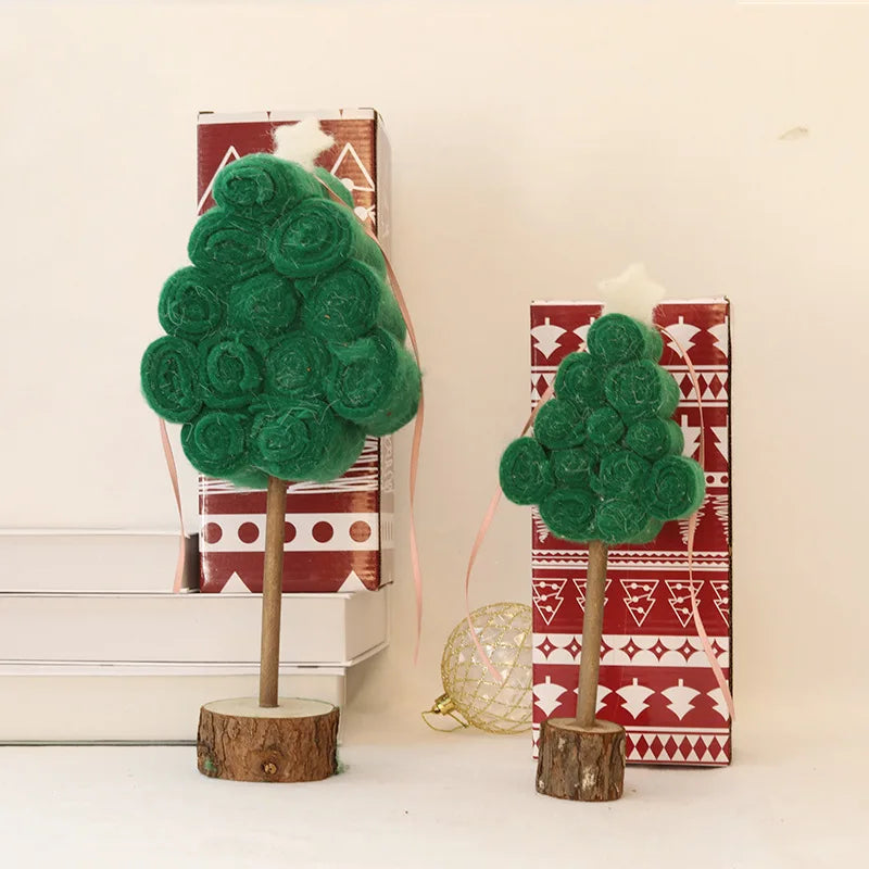 2023 Christmas Wool Felt Decor Merry Christmas Decorations for Home Creative Gifts Santa Snowman Elk Xmas Desktop Ornaments