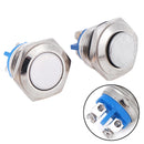 Metal Push Button Switch Waterproof Nickel Plated Brass Self-reset Momentary Locking Latching NO High/Flat Round 16mm IP67