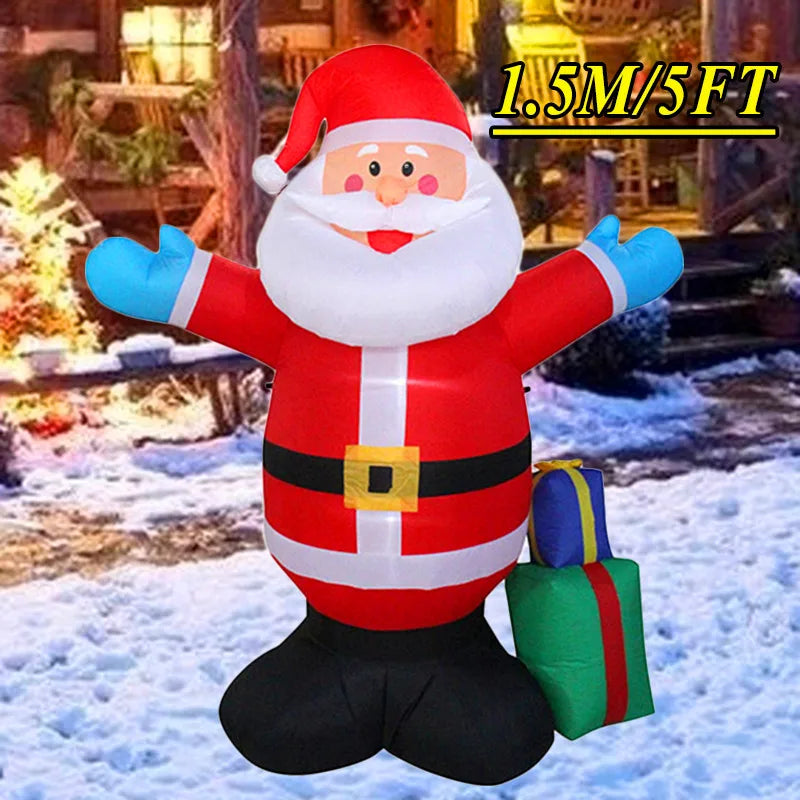 Christmas Inflatable Decoration Toy Built-in LED Lights Inflatable Model Ornament Xmas Party New Year Garden Indoor Outdoor Deco