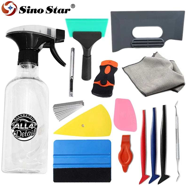 Window Film Application Car Tint Installation Tools with Spray Bottle PPF Squeegee Felt Glass Protective Vinyl Wrap Tinting Kit