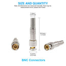 2pcs/5pcs/10pcs BNC JR-B25 Male Solderless BNC Connector for Security Cctv Camera System Wired Cctv Camera Security System Kit