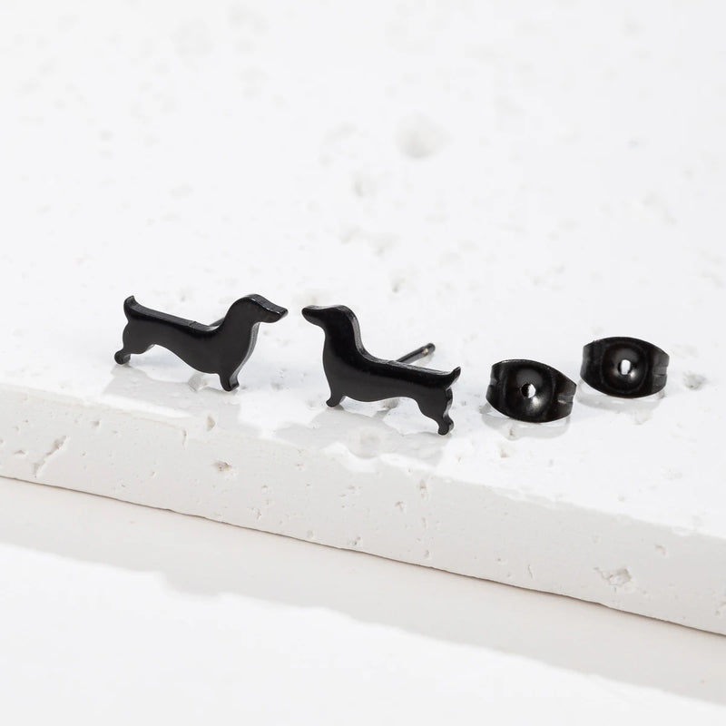 1Pair Dachshund Dog Earrings Lovely Pet Animal Ear Studs for Women Original Fashion Jewelry Set Cute Daily Gift