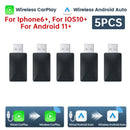 2 in 1 Wireless Carplay Android Auto Adapter Wired To Wireless Mini USB Dongle for Cars with Factory Wired CarPlay Android Auto