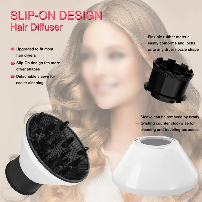 Universal Hair Dryer Diffuser for Curls and Blow Drying Electric Hairdressing Dryer Styling Tools Adjustable Blower Wind Cover