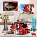 Farm Barn Building Set with Light-with Windmill Tractor Horse Animals Big Barn Construction Toy Brick Kit for Adults Teens 8+