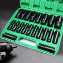 1/2Inch Drive 6-Point Impact Socket Set 10-20 pcs/set 8-32mm Metric Sizes Carbon Steel Impact Socket Set with Hard Storage Box