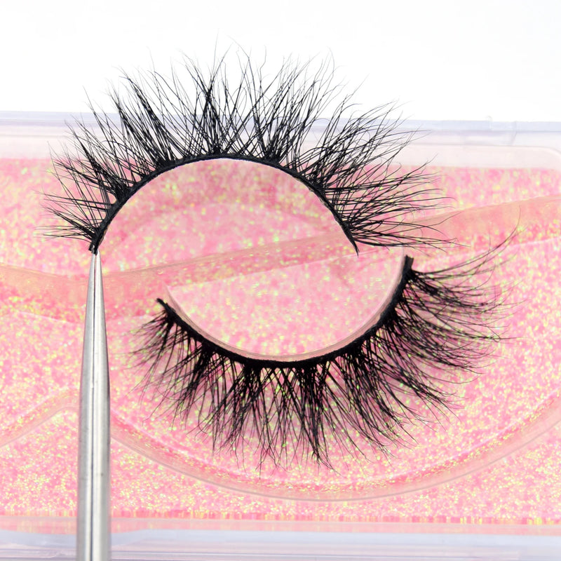 Visofree Half Mink Lashes Make Up False Eyelashes Hand Up Natural Long Mink Lashes Cruelty Free Crisscross Mink Fake Eyelashes