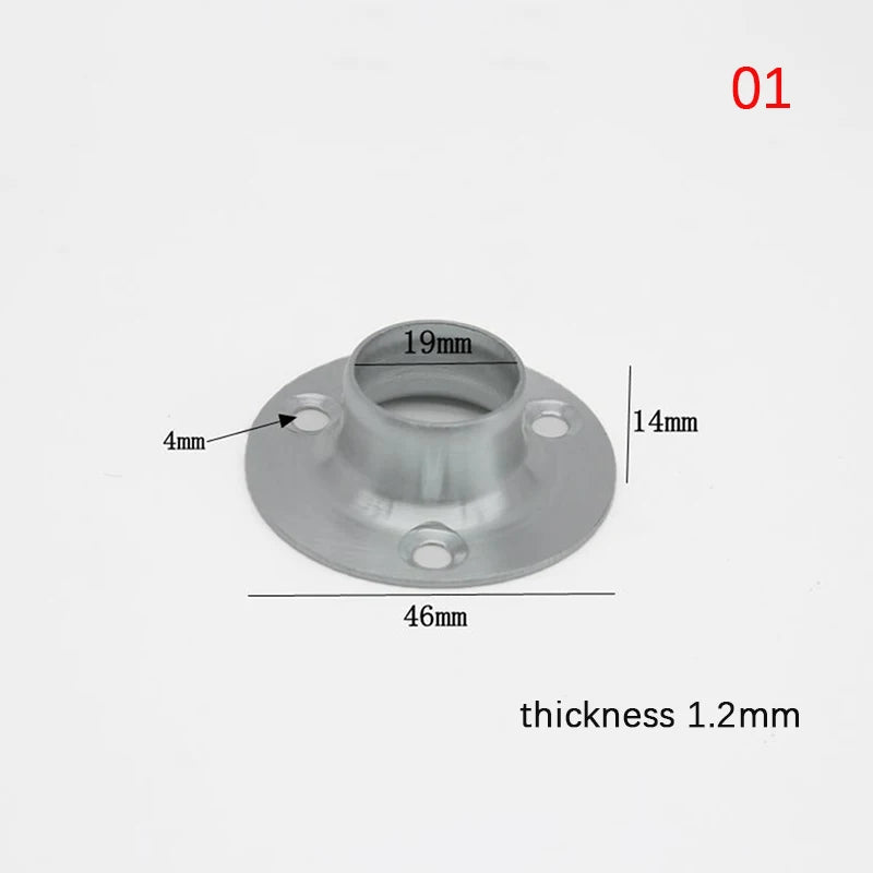 Stainless Steel Flange For Wardrobe Curtain Rod Holder Round Tube Holder Bracket Furniture Fittings Towel Tube Holder