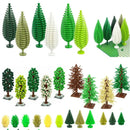 City House Accessories MOC Bricks 3471 2435 6064 Plant Tree Pine Prickly Bush 2x2x4 Green Grass Building Bricks Creative Toys