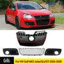 Set of 3 For 06-09 VW MK5 Jetta /GLI /GTI Front Bumper Grille Honeycomb Style