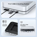 Elecife USB-C Docking Station for Mac Mini 7-in-1 USB 3.0 Hub with 2.5" HDD SATA Enclosure TF SD Card Slot for Mac Studio Dock