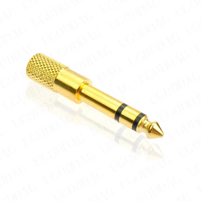 1/2 PCS 6.5mm To 3.5mm Adapter Jack Stereo Audio Adaptor for Microphone Headphone AUX Cable Gold Audio Adaptor