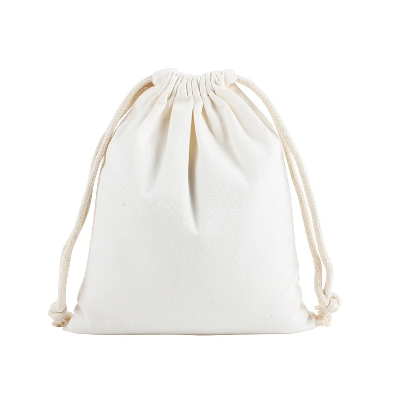 Grand Quality Cotton Small Drawstring Pouch Home Large Capacity Storage Bags Big Size Food Bread Portable Sacks