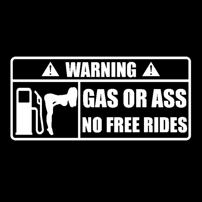 LYKX Creative Car Sticker 3D WARNING Gas or Ass Funny Decals Rear Window Vinyl Decal Car Styling Waterproof