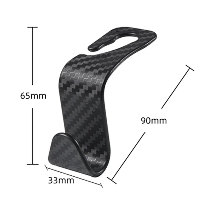 4PCS Car Hidden Seat Hook Multi-Purpose Carbon Fiber Texture Car Seat Back Creative Multi-function On-Board Hooks