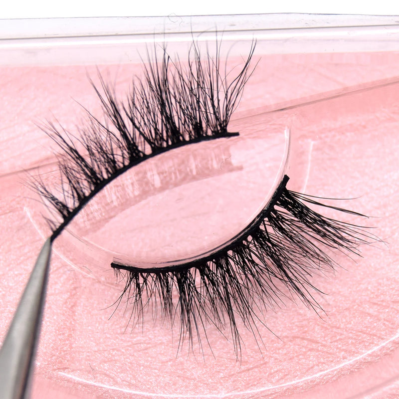 Visofree Half Mink Lashes Make Up False Eyelashes Hand Up Natural Long Mink Lashes Cruelty Free Crisscross Mink Fake Eyelashes