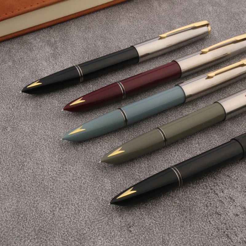 1pc Hero Metal 616s Fountain Pen Classic Ink Pen Golden Arrow F Nib Business Office School Supplies Writing Pens