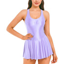 Womens Dresses Tank Dress Glossy Stretchy Sleeveless Solid Color Athletic Tennis Dress Nightwear Porno Clubwear Exotic Dresses