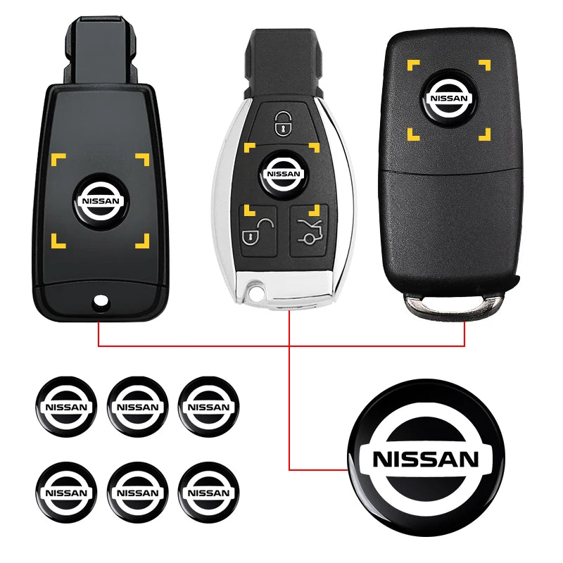 14mm Car Remote Key Sticker Aluminum Emblem Decal For Nissan Nismo Tiida Teana GTR Juke Note Versa Almera X-Trail Xterra Qashqai