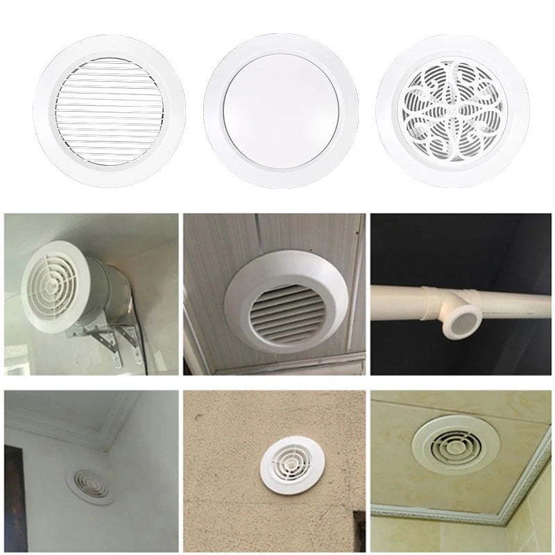 Wall Ceiling Air Vent Exhaust Hood Round Ducting Ventilation Grilles Bathroom Waterproof Outlet Cooling Home Office Air Vent