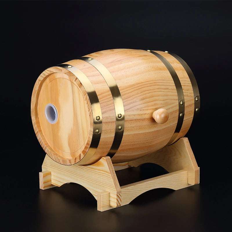 3L Oak Red Wine Cask  Beer Brewing Keg Vintage Wood Oak Timber Wine Barrel For Whiskey Rum Port Decorative Barrel Keg Hotel