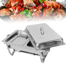 7.5L 2 Pans Buffet Stainless Steel Folding Stove Double Grid Dining Stove Food Heater Plate Self-Service  Tableware