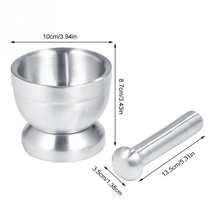 Stainless Steel Kitchen Mortar with Pestle Set Garlic Chopper Spice Pepper Crusher Herb Mill Grinder Mixing Press Mortar bowl