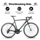 Hiland Aluminum Road Bike,Shimano 14 Speeds, 53/57cm Frame, Racing Bike for Men Mens Racing Bike