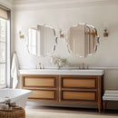 Wisfor Scalloped Edge Beveled Frameless Bathroom Wall Mirror for Living romm, Bedroom, Entrance