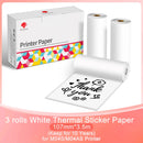 Phomemo M03AS M04S M04AS Adhesive Thermal Paper White Thermal Transparent Sticker Paper Photo Paper for Home Office Note Study