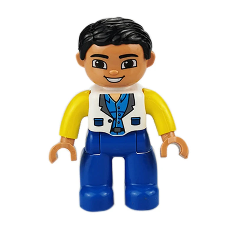 Big Size Action Figures City Princess Policemen Family Building Block Doll Character Accessory Assembly Toys for Children Gift