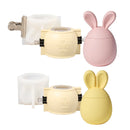 Hoppy Bunny - Eared Easter Egg Candle Jar Silicone Molds for Cement Handmade Storage Box Molds for Concrete Easter Home Decor
