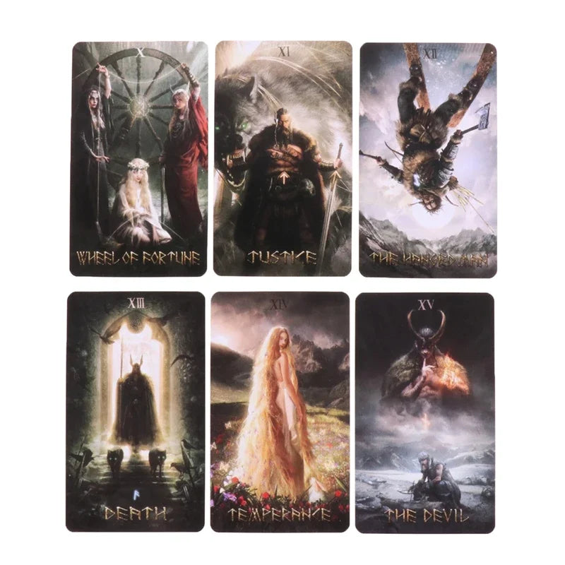 80pcs/box Runic Tarot Cards Oracle Cards Prophecy Fate Divination Family Party Board Game Beginner Card Fortune Telling Game