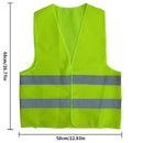 Reflective Safety Vest High Visibility Night Work Security Sleeveless Yellow Vest Construction Workwear Zipper & Pockets Adults