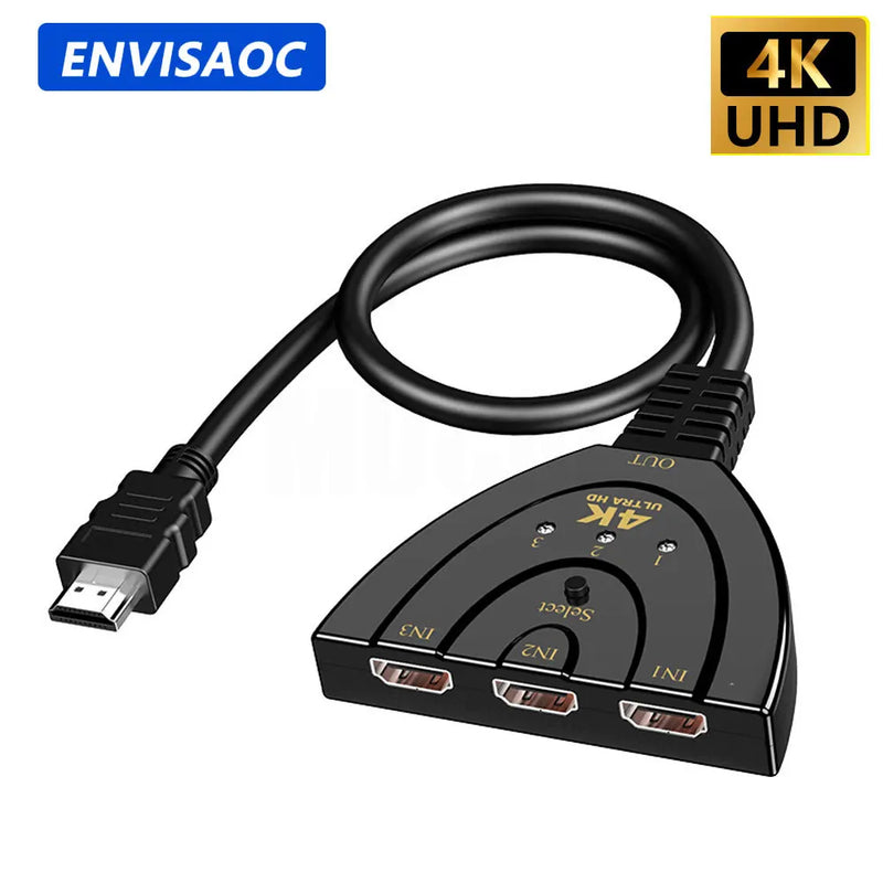 HDMI-compatible Switch KVM Splitter 4K 2K 3D 3 input 1 Output Mini 3 Port VIdeo Switcher Hub 1080P For DVD HDTV Xbox PS3 PS4