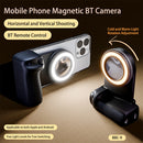 Magsafe Bluetooth-Compatible Camera Shutter Grip with Fill Light and Reflective Mirror for iPhone and Android Smartphones